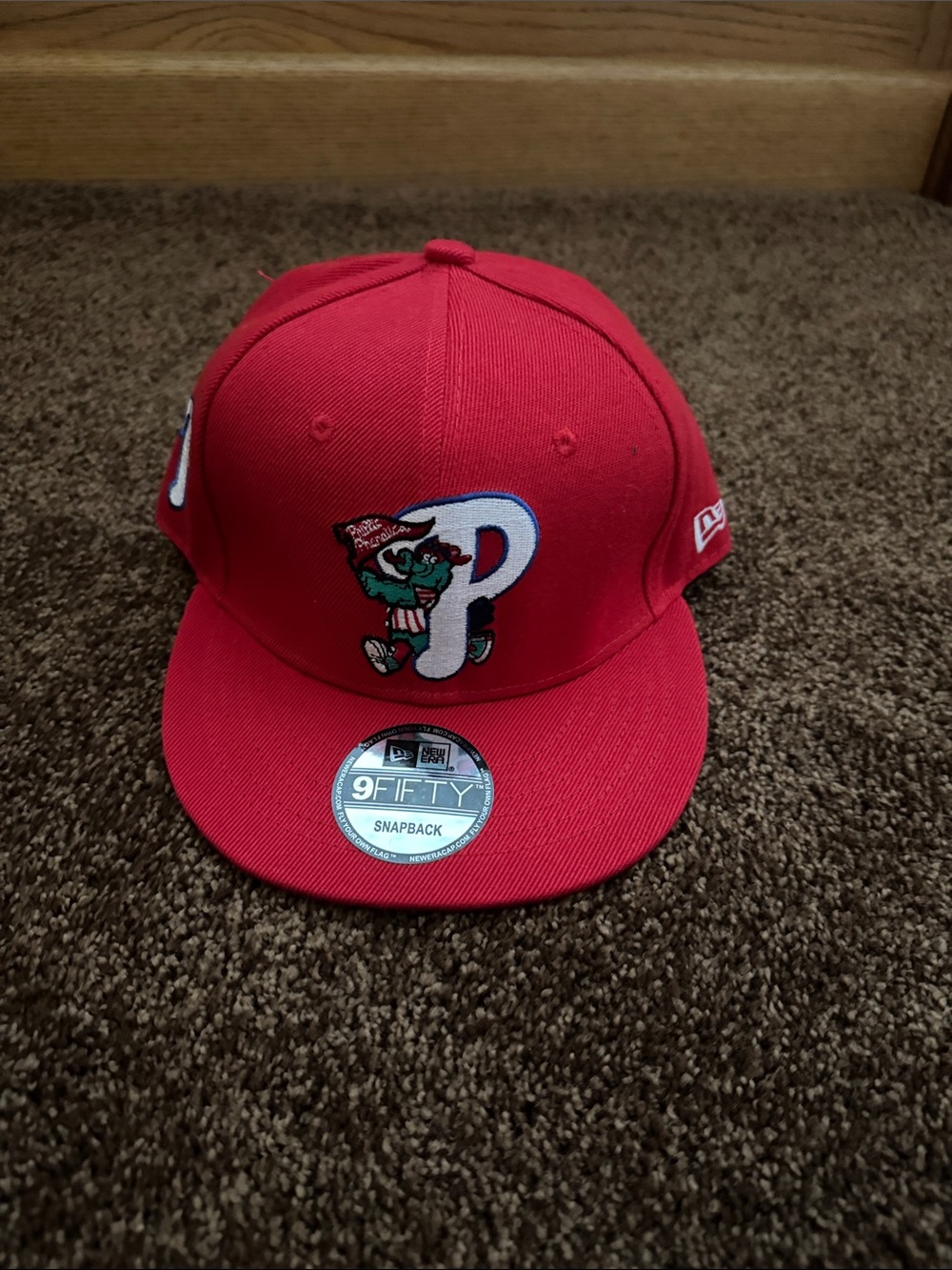 New Era Red Snapback with Gray Undervisor and Black Trim